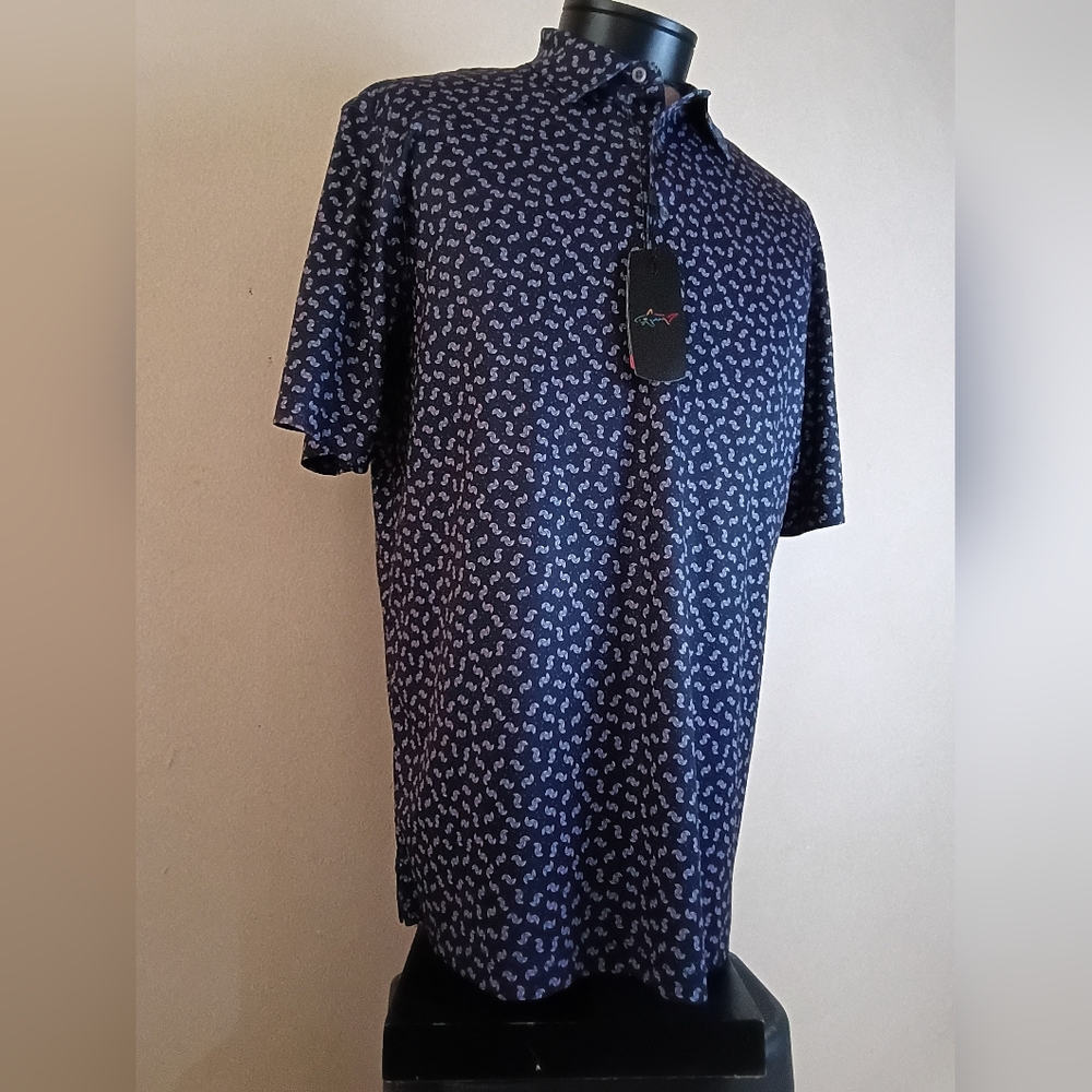 Greg Norman Performance Golf Black Polo Shirt - NWT Large